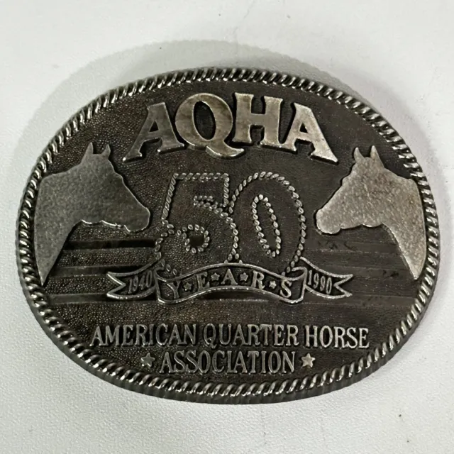 American Quarter Horse Association 50 Years Anniversary 1990 Vintage Belt Buckle