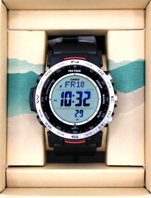 Casio Protrek Uomo Orologio Digitale Solare Con Bussola - Display LCD Doppio Strato, Verde - 3