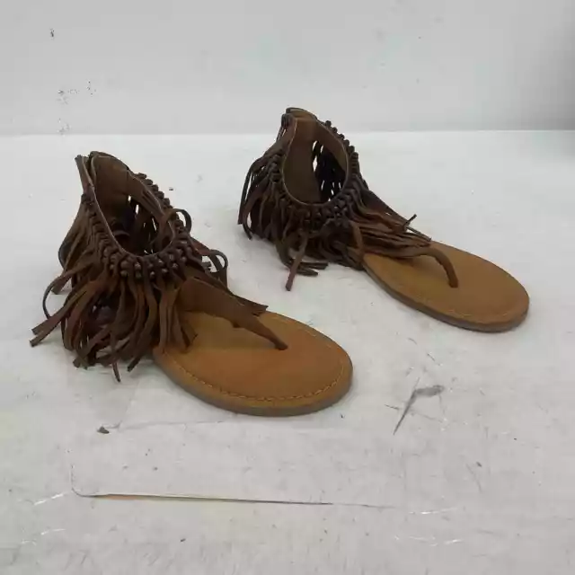 Not Rated Brown Slingback Fringe Sandals - Women's Size 10