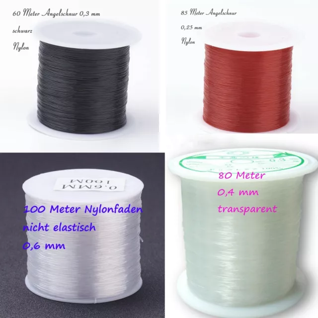 1-2 Rollen Nylonfaden transparent Nylon thread Wire nicht elastisch 0,2-1mm