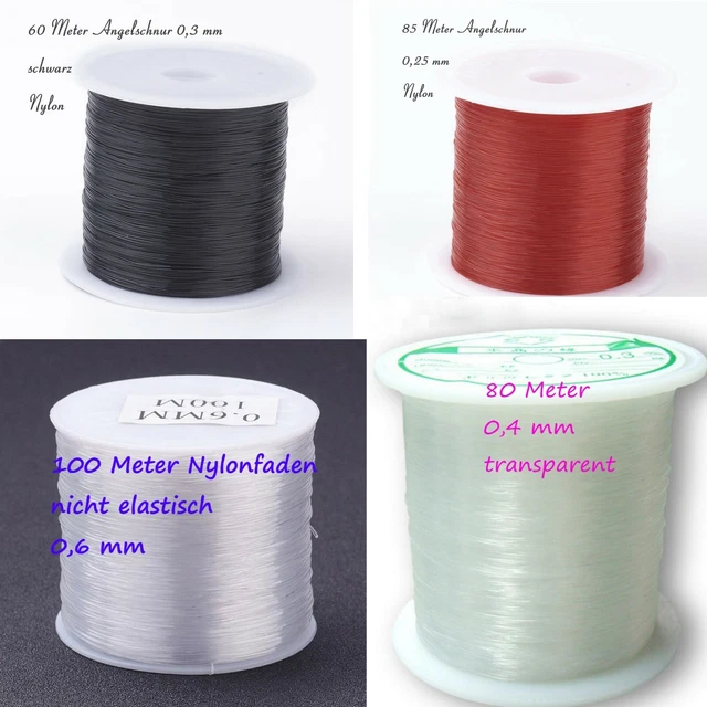 1-2 Rollen Nylonfaden transparent Nylon thread Wire nicht elastisch 0,2-1mm