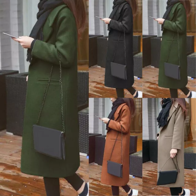 Womens Winter Warm Wool Trench Parka Coat Jacket Ladies Long Overcoat Outwear