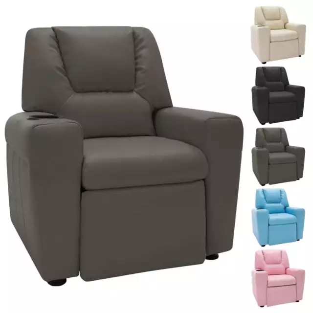 Sillón Reclinable de Piel Sintética Cuero Silla de TV Niños Multicolor vidaXL