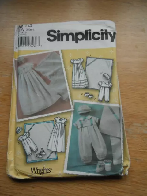 Simplicity 8024 Babies' Christening Sets with Bonnets