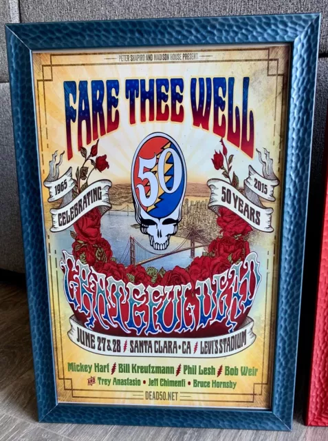 Grateful Dead Fare Thee Well Santa Clara 50 Years Poster Framed