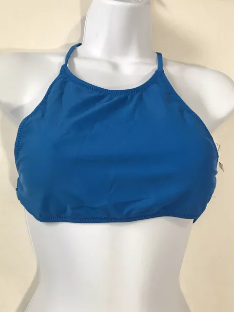 Volcom Simply Solid Crop Bikini Swim Top Blue Size XS