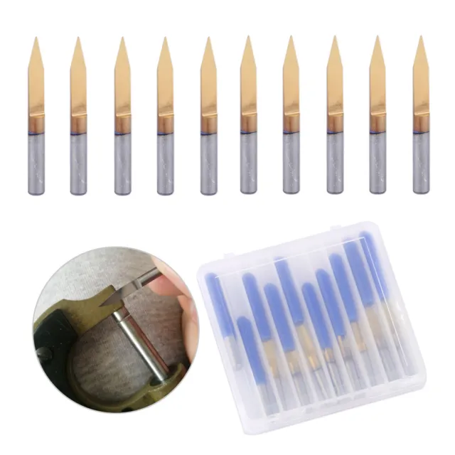 10x 30 Degree 0.2mm Titanium Coated Carbide PCB Engraving CNC Bit Router Tool of