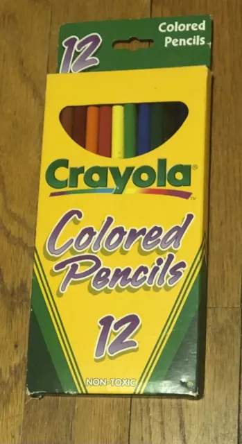 Vintage Crayola Colored Pencils 12 In Pack 2000 Smooth Bright Vibrant Colors