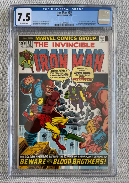 Marvel Iron Man #55 (1973) - 1st Thanos! 1st Drax! 1st Starfox! - CGC 7.5