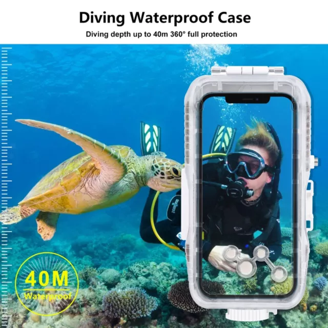 40m/130ft Diving Waterproof Phone Case Underwater Housing for iPhone Series