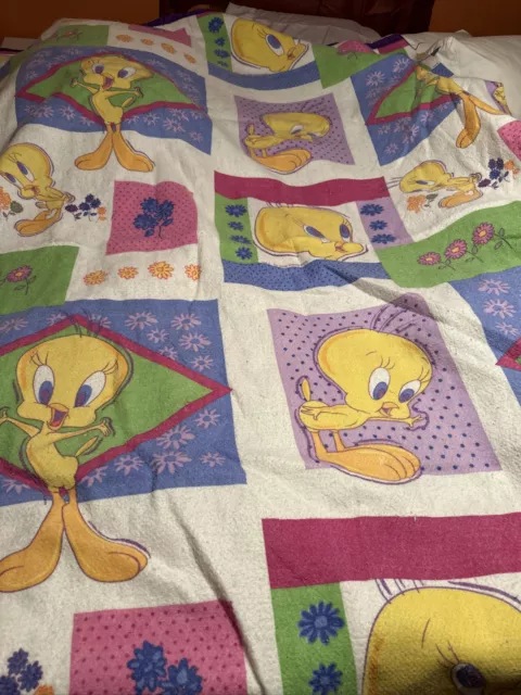 Looney Tunes TWEETY BIRD Twin Comforter Blanket 2000 Warner Brothers 70”x 86"