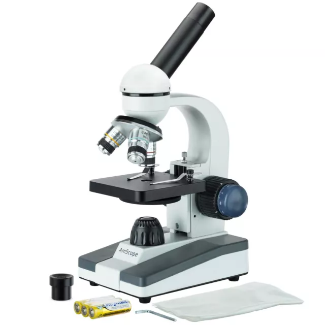 AmScope 40X-1000X Composé Microscope Tout en Métal Optique Verre Etudiant Maison