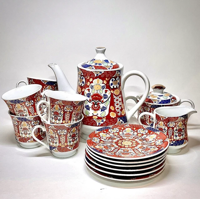 B486b「染錦梅小紋 飯碗」源右衛門作　共箱　是米木窯　古伊万里　食器 B486b「染錦梅小紋 飯碗」源右衛門作 共箱 是米木窯 古伊万里