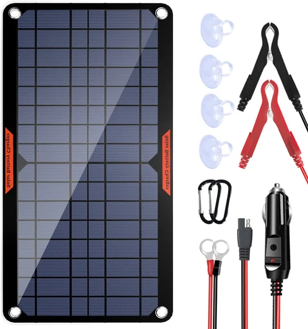 OYMSAE 10W 12V Solar Panel Car Battery Charger Portable Waterproof Power Trickle