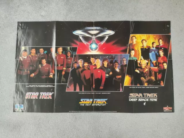 Vintage 1990s Large Star Trek Poster Exclusive from TV & Satellite Week Magazine