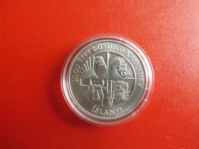 * Island 1000 Kronur 1974 Silber  * 1100 Jahre Besiedlung (Schub75)