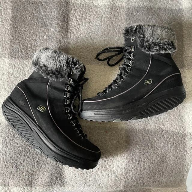 Skechers Shape Ups 11813 Faux Fur Black Boots Womens Size 7.5 Winter Boot Skechers Shape Ups 11813 Faux Fur Black Boots Womens Size 7.5 Winter Boot