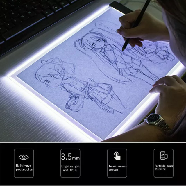 LED Tracing Light Box Board Art Tattoo A4 A5 Draw Copy Pad Table Stencil Display