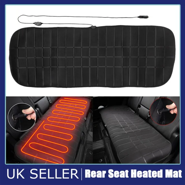 Universal 12V Car Heated Rear Seat Cushion Cover Heating Pad Heater Warm Winter