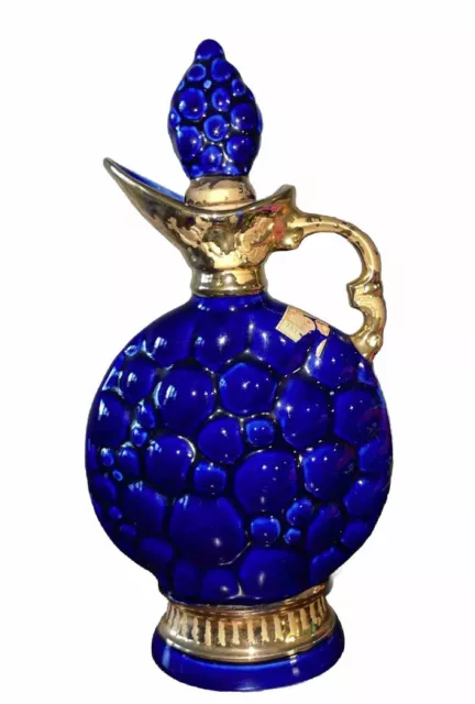 Regal China Jim Beam Cobalt Blue Gold Decanter w/ Stopper Liquor Bottle C Miller