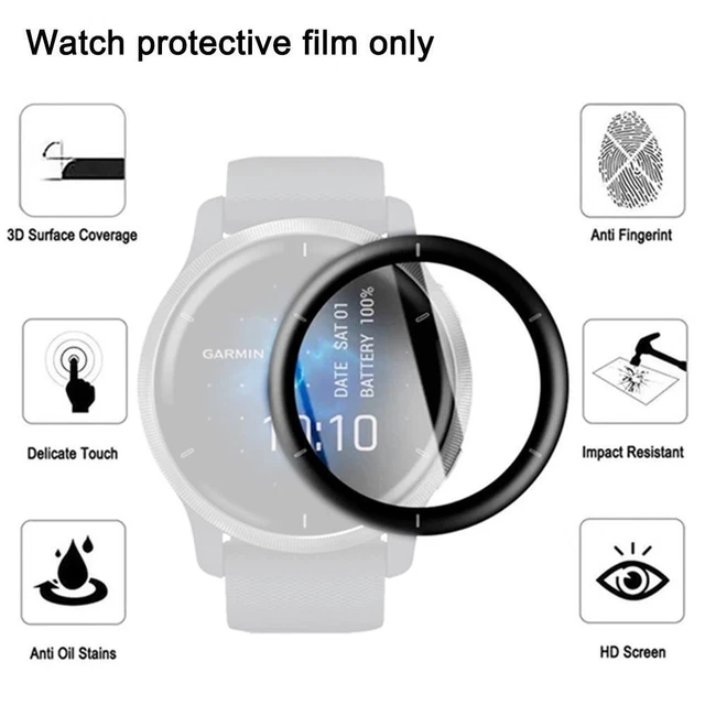 For Garmin Venu 2/2S Smart Watch 3D Film Full Cover Protector Screen Q3X4