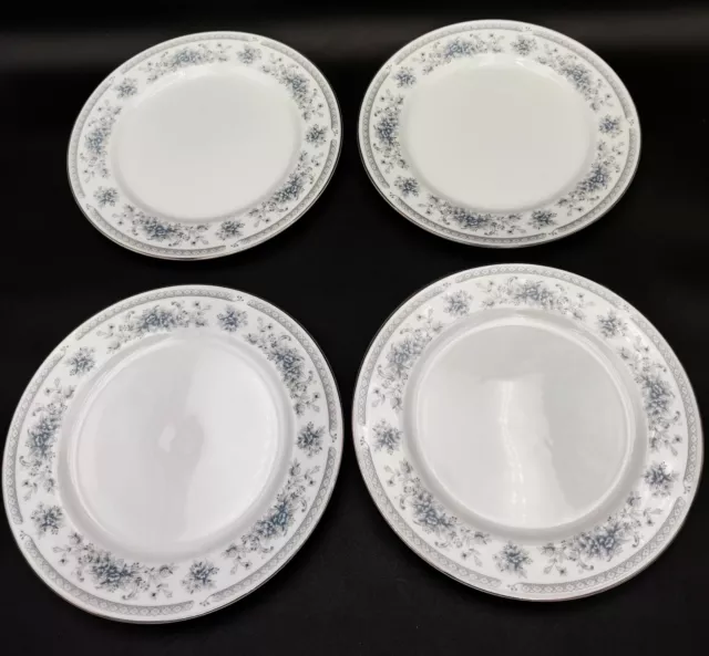 Set of 4 American Limoges Salem Heritage BRIDAL BOUQUET Dinner Plates 10 1/4"