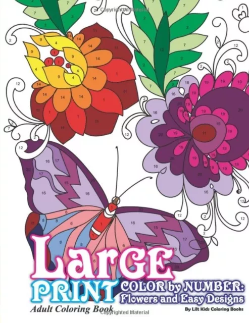 Large Print Color by Number Adult Coloring Book: Color by Number