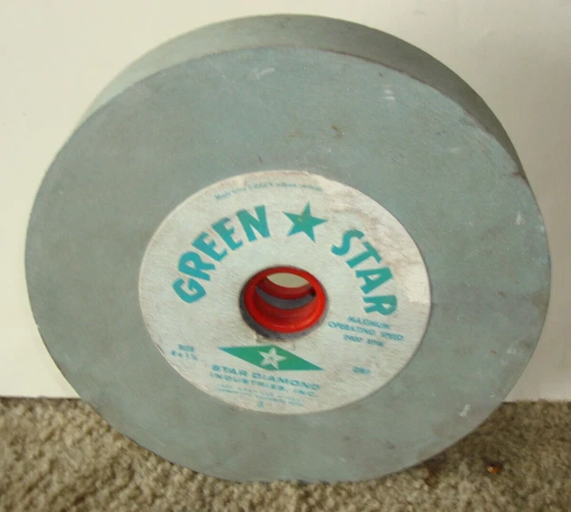 Green Star Green Silicone Carbide 8" x 1-1/2" Lapidary Grinding  Wheel  NOS
