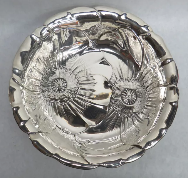 Wallace Poppy Pattern Sterling Silver 10" Fruit Bowl #123