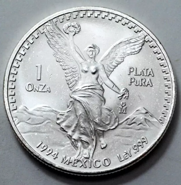 1994 UNC 1 oz 999 SILVER Ley Mexican Libertad Onza Pura Plata Key Date Coin, NR$