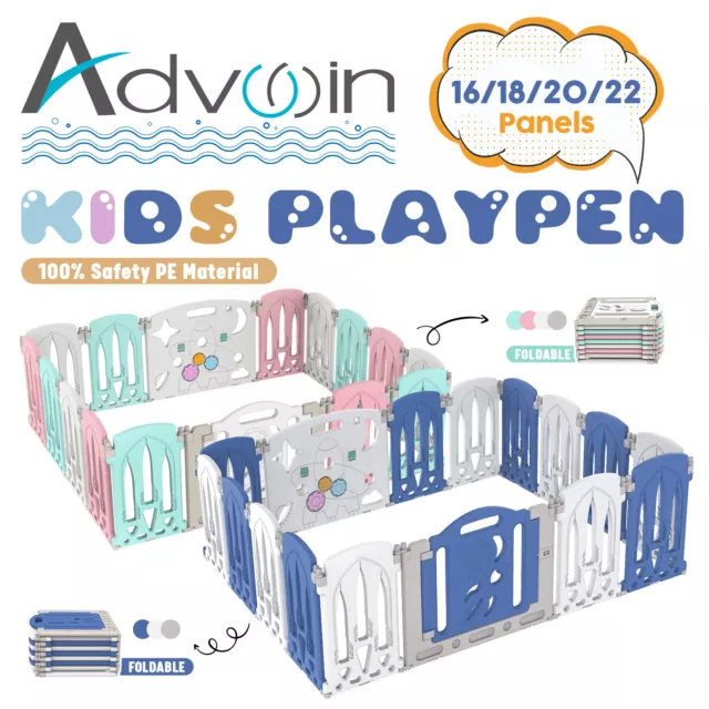 16/18/20/22 Panels Baby Playpen Kids Play  Fence Yard Toddler Activity Centre