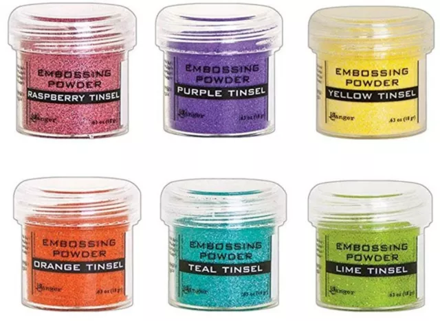 New Ranger Embossing Powder - TINSEL - 14 COLOURS AVAILABLE - CHOOSE YOUR COLOUR