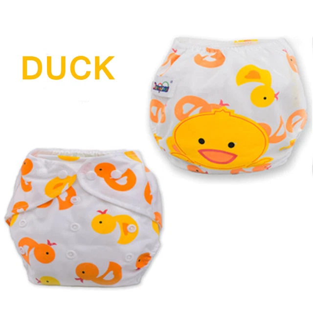 Baby Washable Cloth Diaper Nappies Adjustable Reusable Lot 5 Diapers+5 INSERTS 4