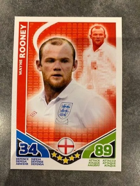 Wayne Rooney - Équipe Angleterre - Carte Foot Topps Match Attax Trading Card