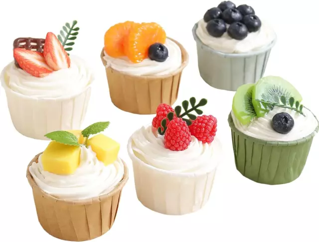 Fake Cupcakes, Artificial Cupcakes for Display, Realistic Fake Food Faux Cake Dé