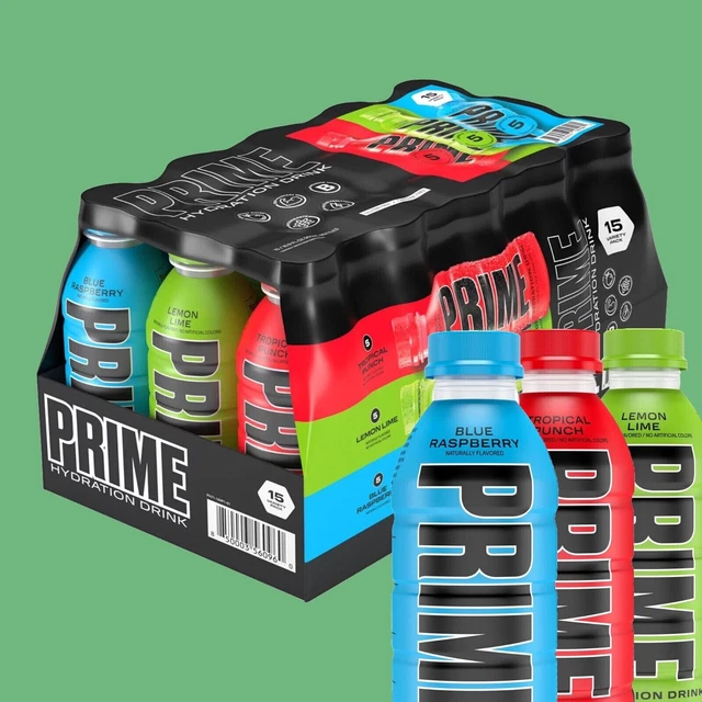 Paquete de 15 botellas Prime Hydration Drink 16,9 oz de Logan Paul x KSI
