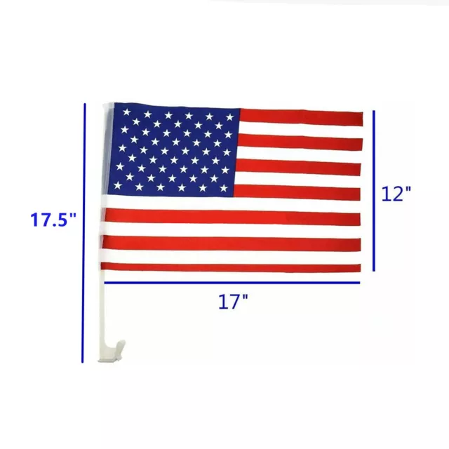 Lot of 120 USA Patriotic American Car Window Clip USA Flags 17" x 12" - USA SELL 2