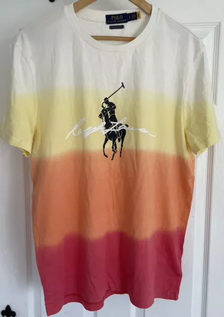 Polo Ralph Lauren Peach Dipdye Classic Fit T-Shirt Mens Size Large Beach Summer