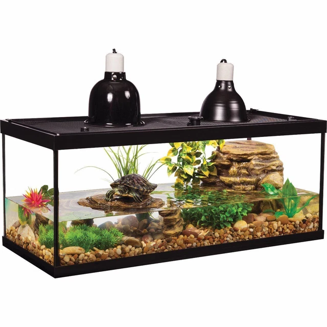 20-Gallon Deluxe Aquatic Turtle Reptile Tank Habitat Complete Starter Kit NEW