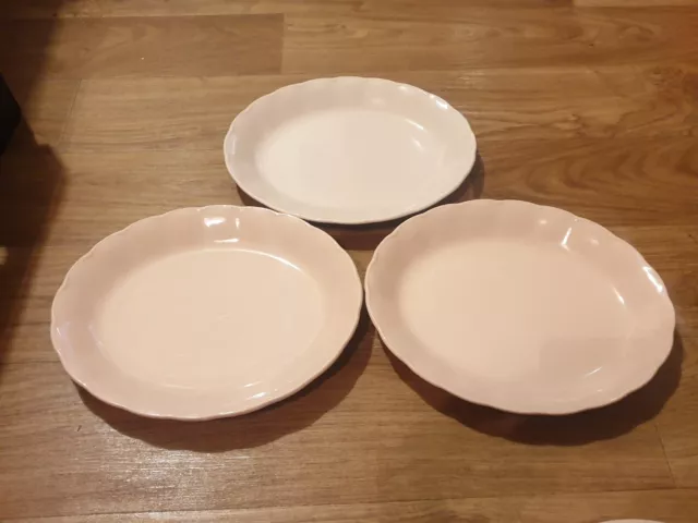 3x Vintage Grindley Peach Petal Oval Scallop Serving Platter 25x22cm 2