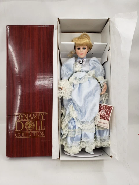 Dynasty Collection Victoria Bisque Porcelain Doll 18" with COA Metal Stand & Box