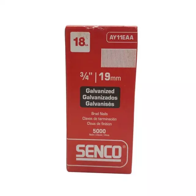 SENCO Galv. Brad Nails 18 gauge 3/4"-19MM  AZ11EAA 5 packs (25,000 total pins)