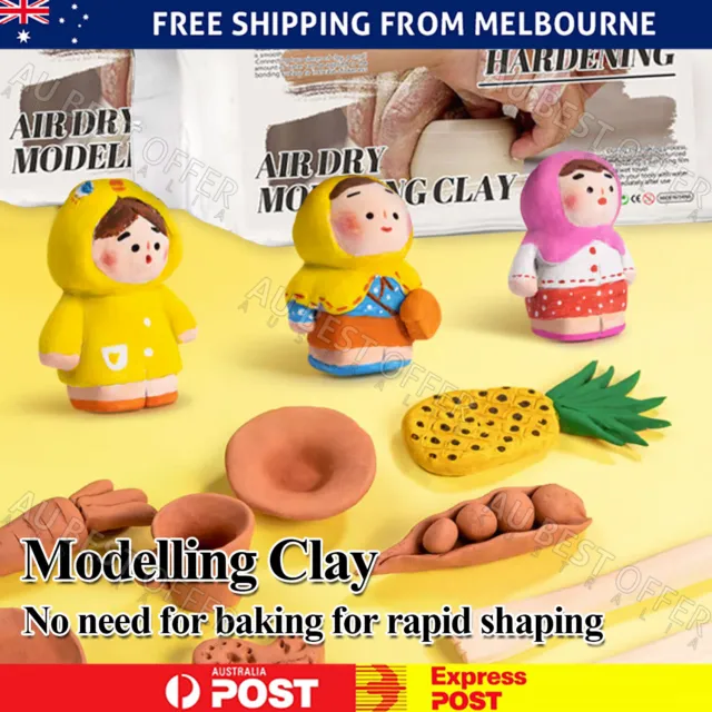 500g Air Dry Modelling Clay Non-Toxic Craft Art No Kiln White Terracotta AUS