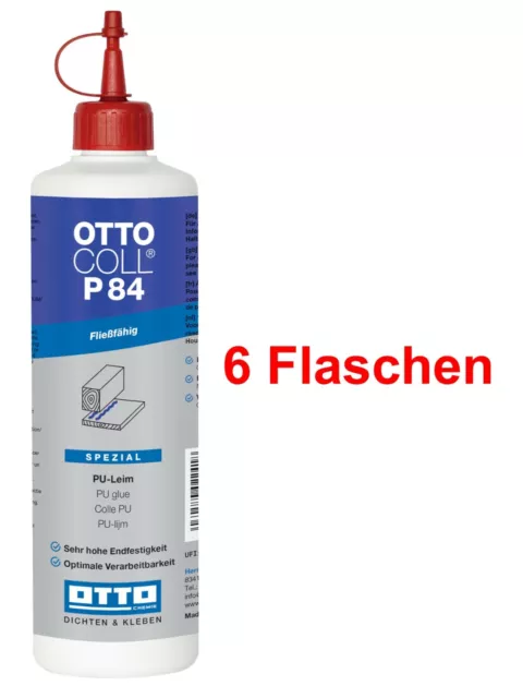 Ottocoll P84 6 x 500 ML D4 Colla Legno Impermeabile Mobili Compensato din 204
