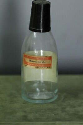 MERCUR SOL D10 Apothekerflasche / Apothekergefäß glas aus den 50er Jahren ! 2