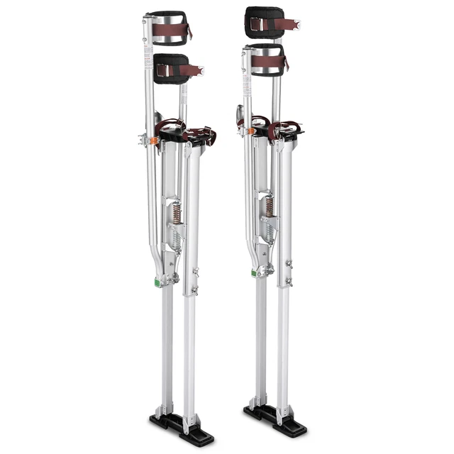 50" - 64" Aluminum Drywall Stilts Adjustable for Painting Painter Taping Silver