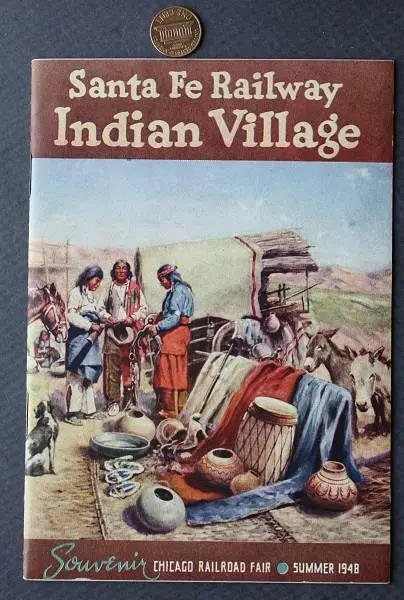 1948 1st Chicago Railroad Fair Santa Fe Railway Native American Indians booklet!