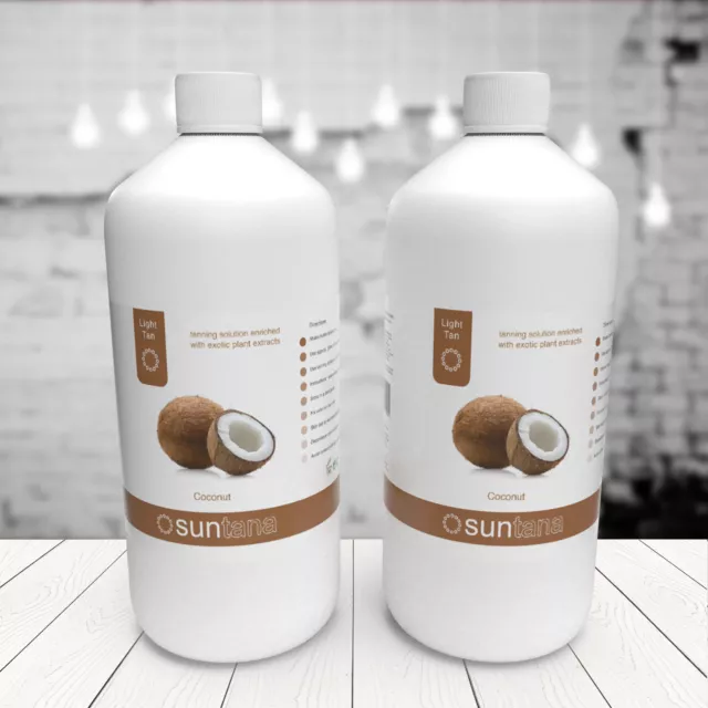 2 X 1000ml suntana Noix de Coco Parfumé Spray Tan Solution (8 % Dha ) 2 Litre