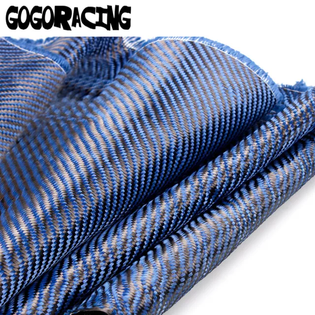 12" x 5FT Twill Weave Carbon Fiber Fabric Cloth Resin Kit Black Blue