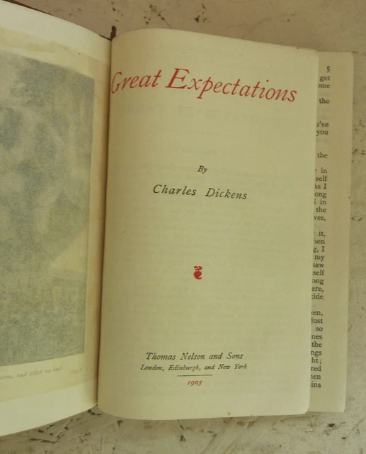 VINTAGE BOOK 1905 Great Expectations Charles Dickens Novel Leather £12. ...